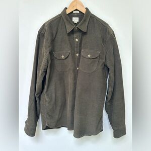 J Crew Corduroy Button Up Shirt - Olive Green - XL